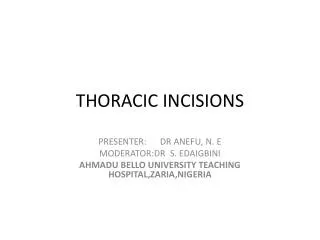 THORACIC INCISIONS