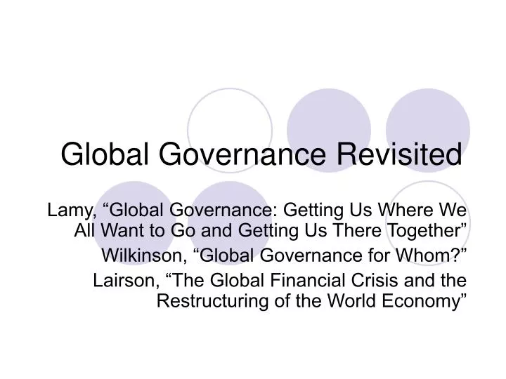 global governance revisited