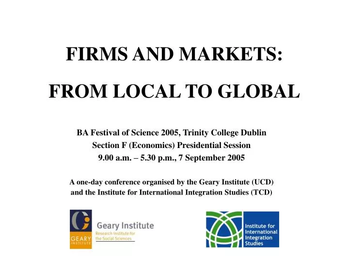 firms and markets from local to global