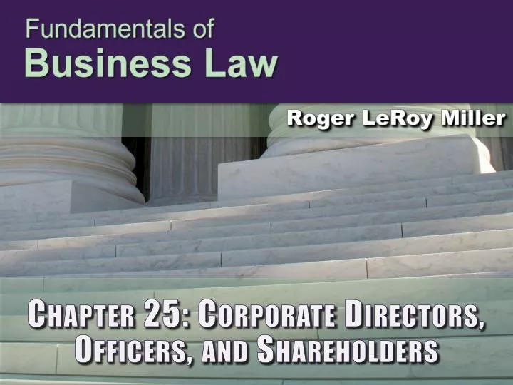 chapter 25 corporate directors officers and shareholders