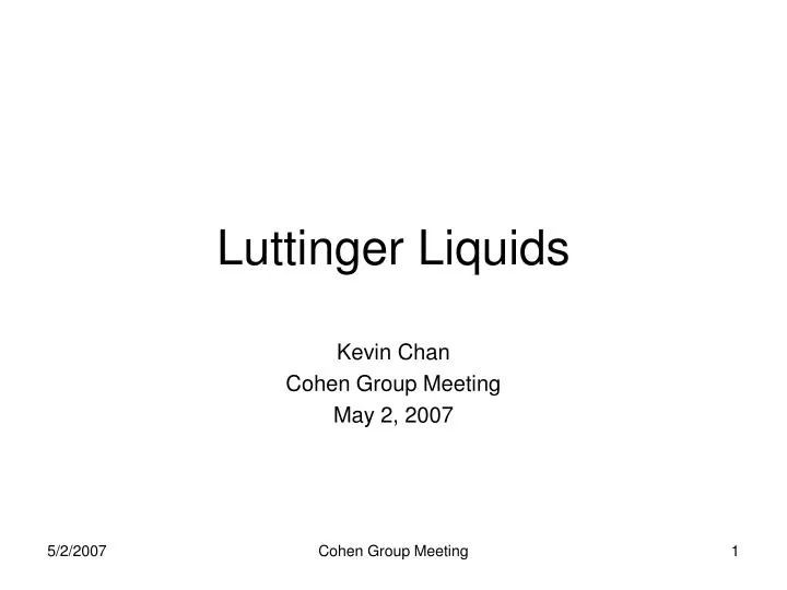 luttinger liquids