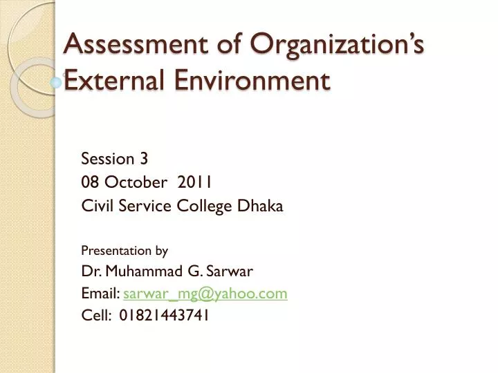 assessment of organization s external environment