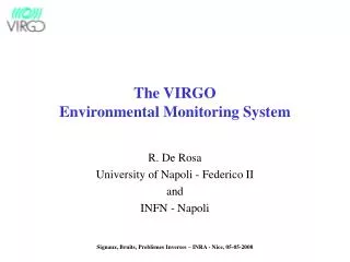 The VIRGO Environmental Monitoring System