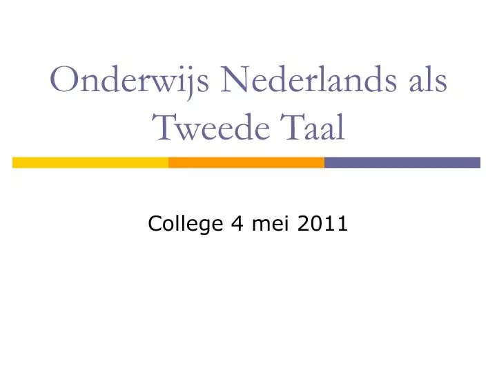 onderwijs nederlands als tweede taal