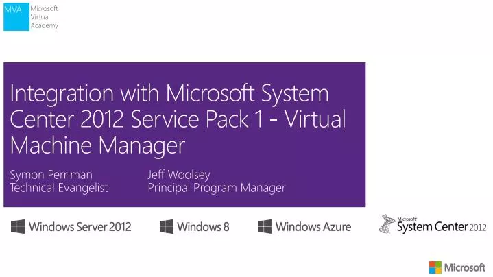 integration with microsoft system center 2012 service pack 1 virtual machine manager