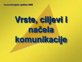 vrste ciljevi i na ela komunikacije