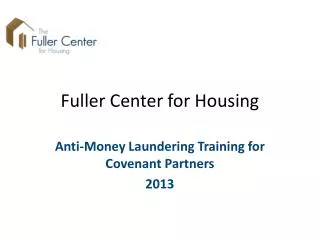 Fuller Center for Housing