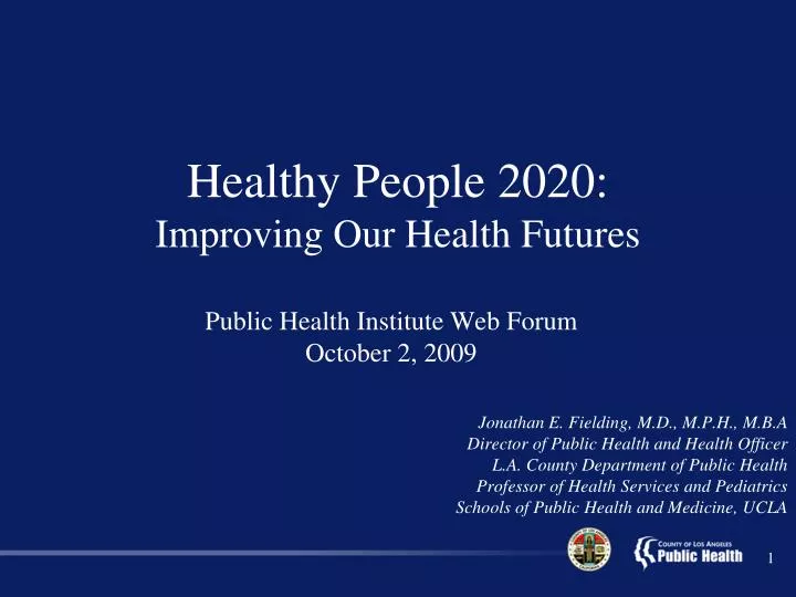 public health institute web forum october 2 2009
