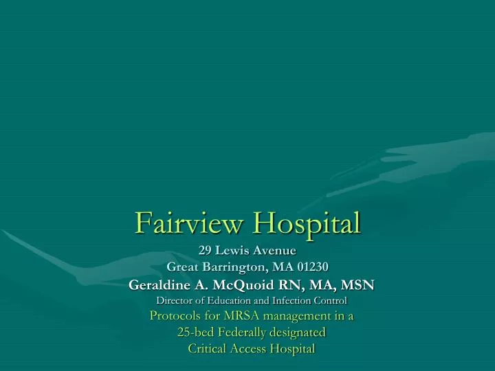 fairview hospital 29 lewis avenue great barrington ma 01230