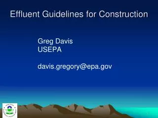 Effluent Guidelines for Construction