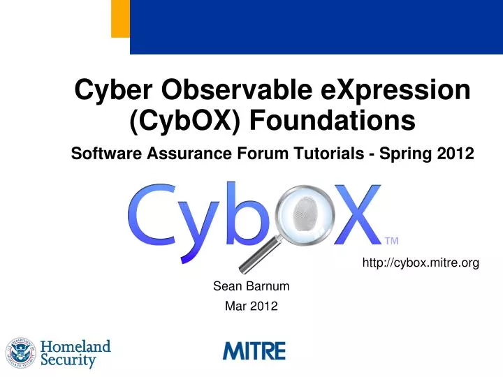 cyber observable expression cybox foundations software assurance forum tutorials spring 2012