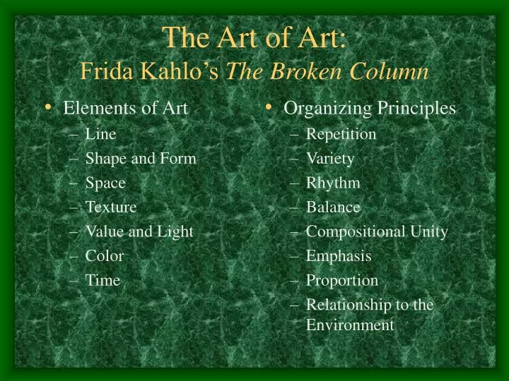 the art of art frida kahlo s the broken column