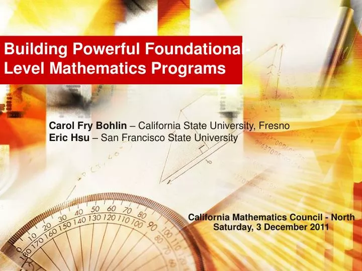 building powerful foundational level mathematics programs