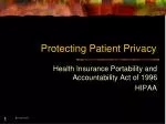 Protecting Patient Privacy - slide 1
