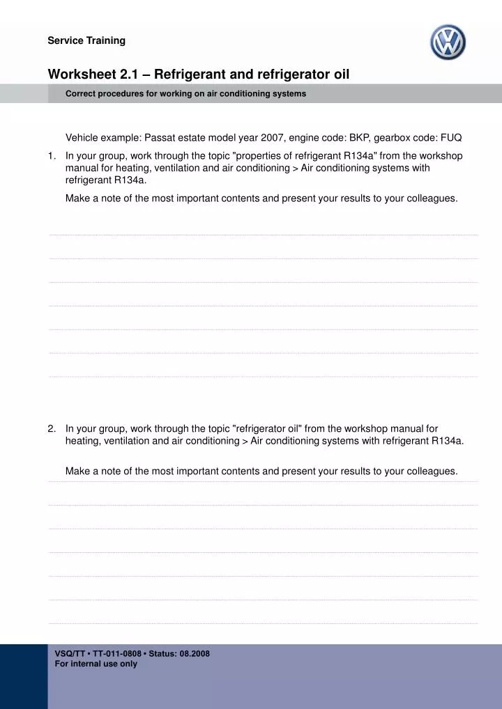 worksheet 2 1 refrigerant and refrigerator oil