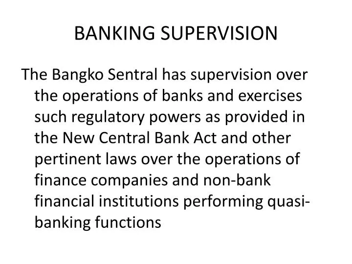 banking supervision