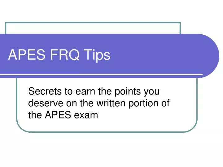 apes frq tips