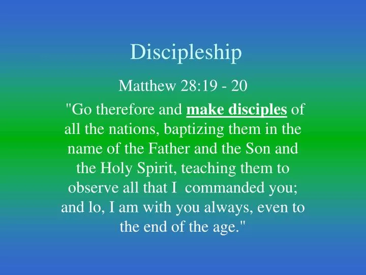 discipleship