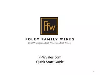 FFWSales Quick Start Guide