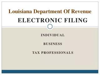 Louisiana Department Of Revenue