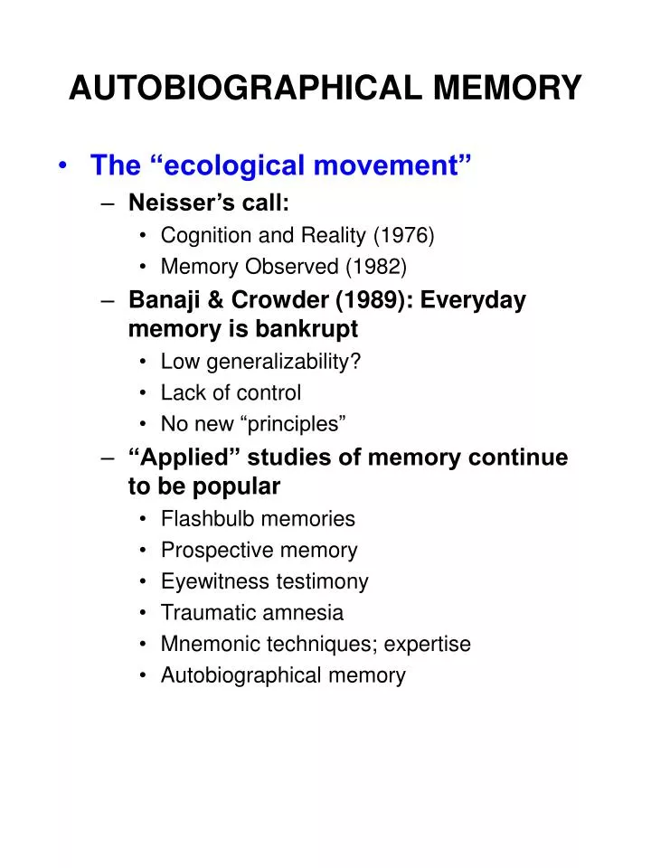 autobiographical memory