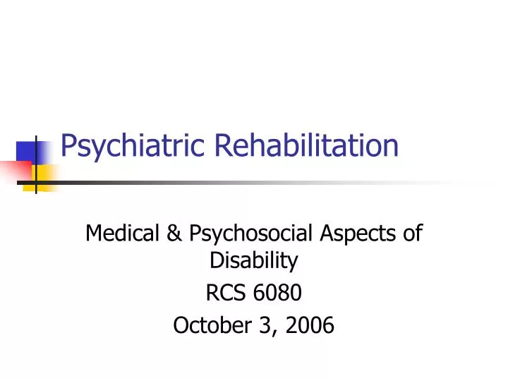 psychiatric rehabilitation