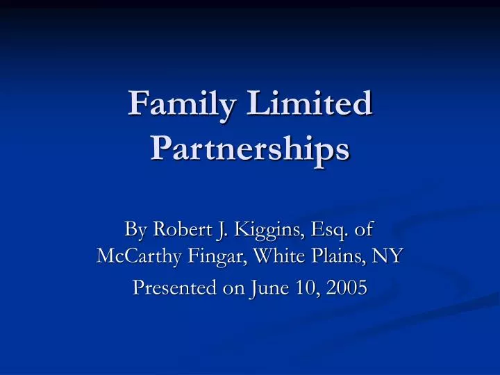 family limited partnerships
