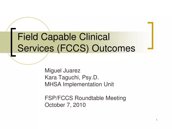 field capable clinical services fccs outcomes
