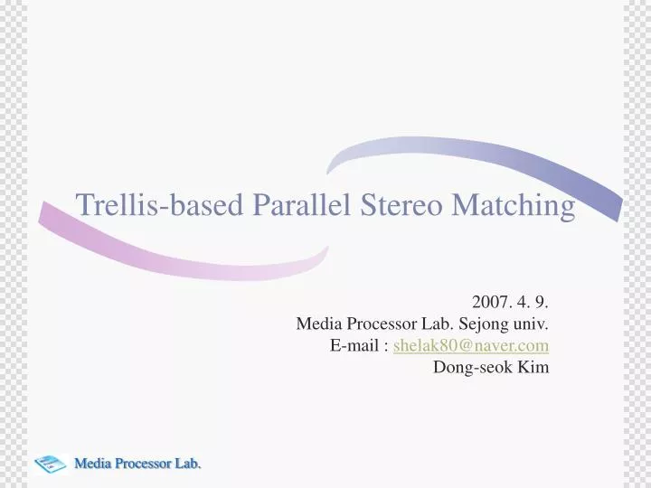 trellis based parallel stereo matching
