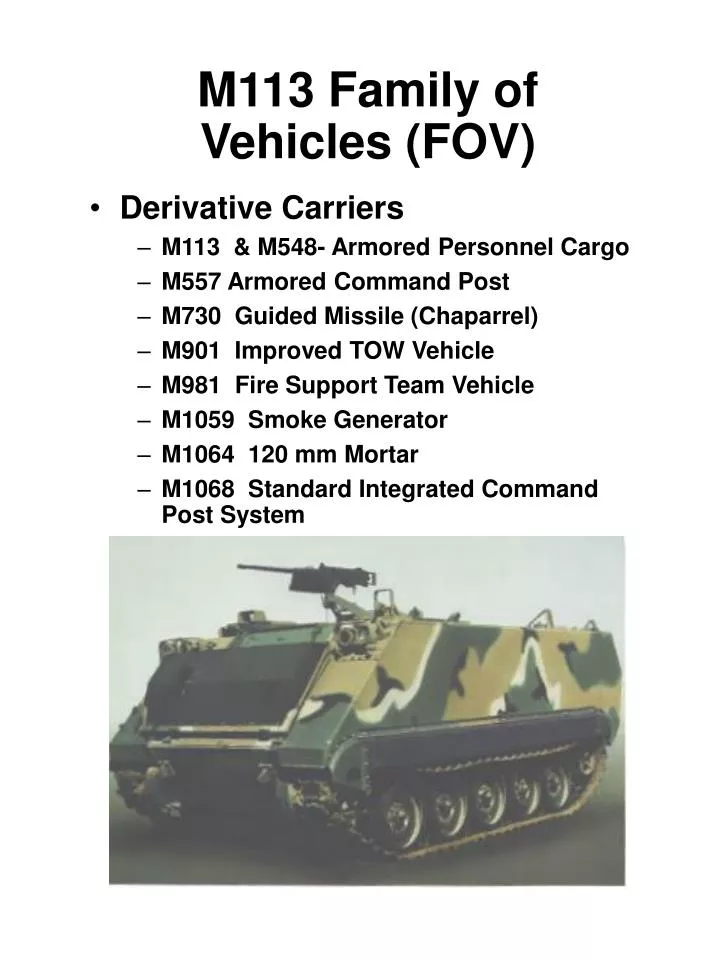 m113 family of vehicles fov