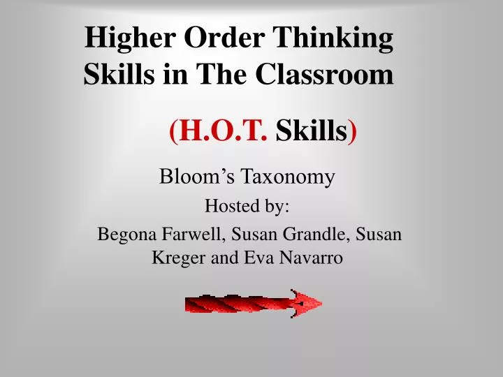 higher order thinking skills in the classroom