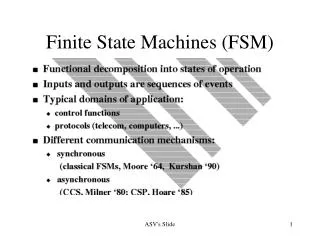 Finite State Machines (FSM)