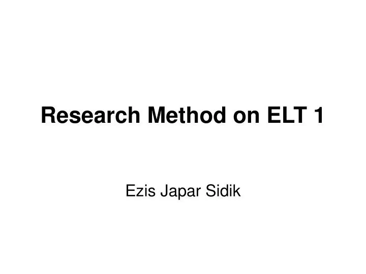 research method on elt 1