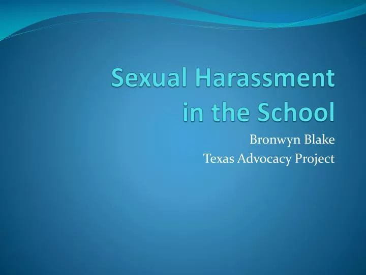 sexual harassment in the school