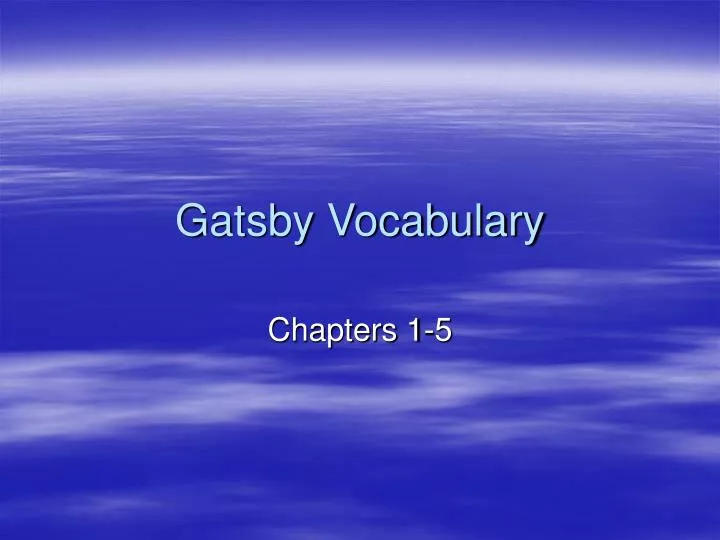 gatsby vocabulary