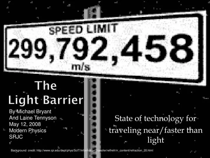state of technology for traveling near faster than light