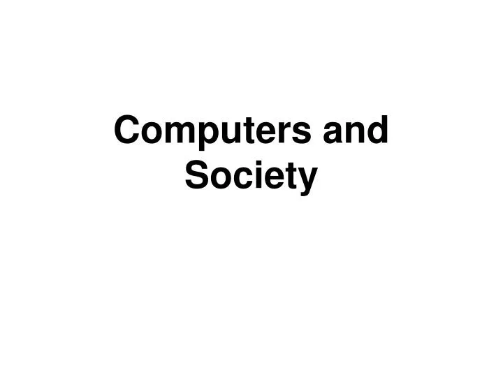 computers and society