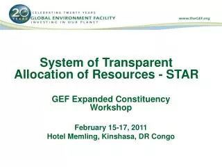 System of Transparent Allocation of Resources - STAR