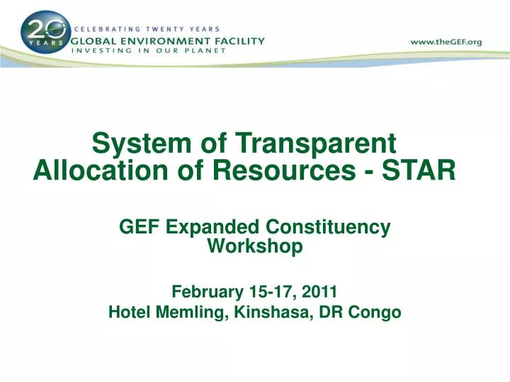 system of transparent allocation of resources star
