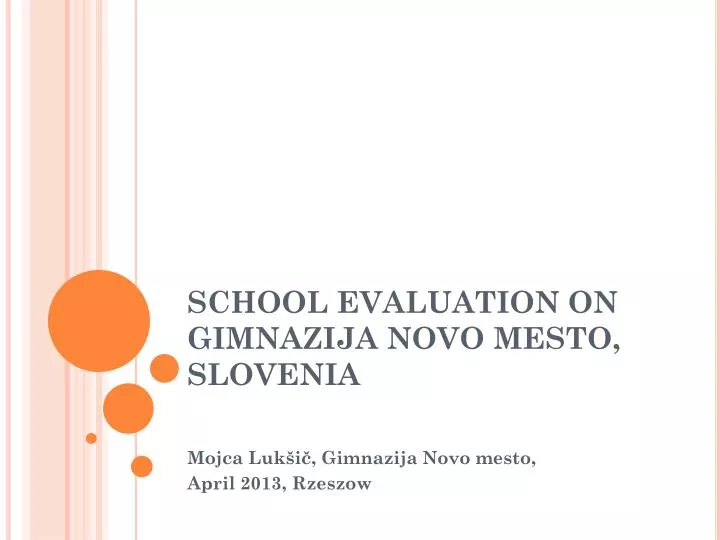 school evaluation on gimnazija novo mesto slovenia
