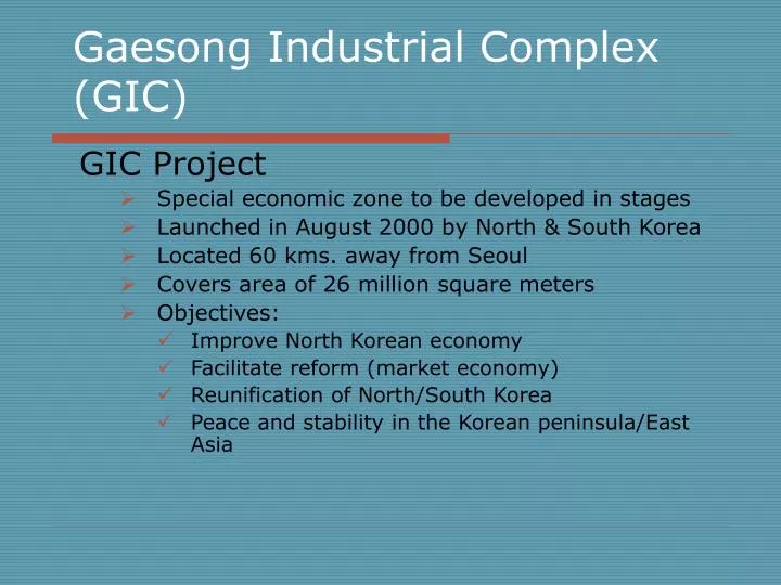 gaesong industrial complex gic