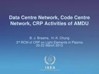 Data Centre Network, Code Centre Network, CRP Activities of AMDU