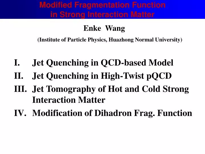 modified fragmentation function in strong interaction matter