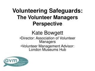 Volunteering Safeguards: The Volunteer Managers Perspective