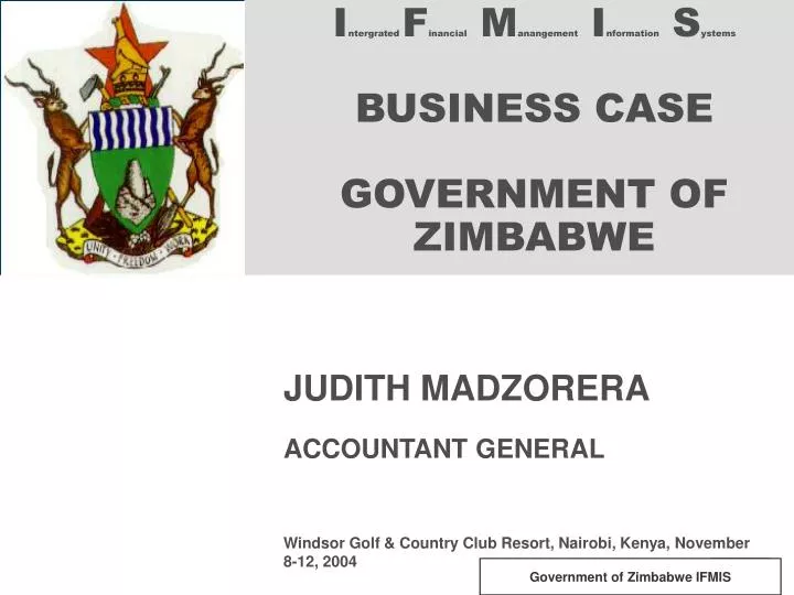i ntergrated f inancial m anangement i nformation s ystems business case government of zimbabwe