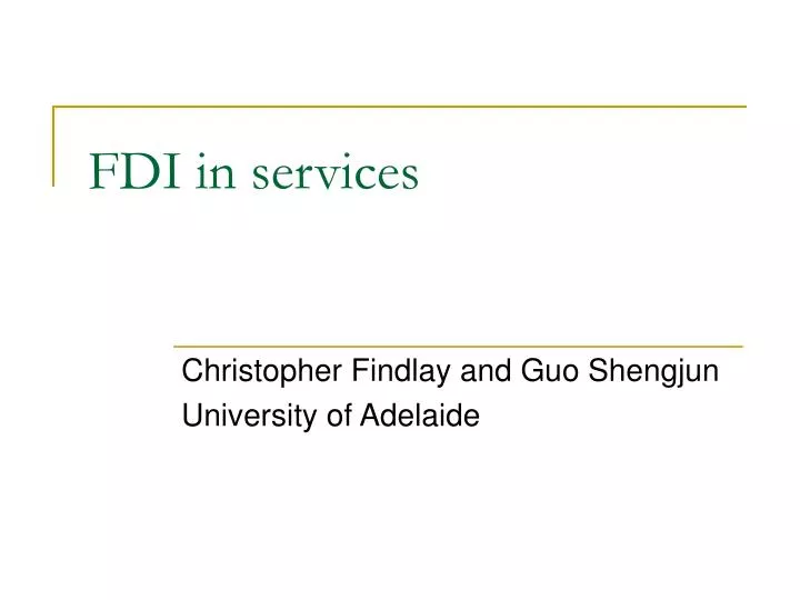fdi in services