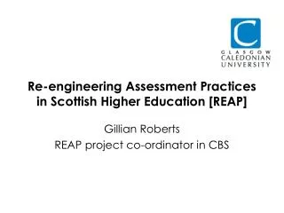 Re-engineering Assessment Practices in Scottish Higher Education [REAP]