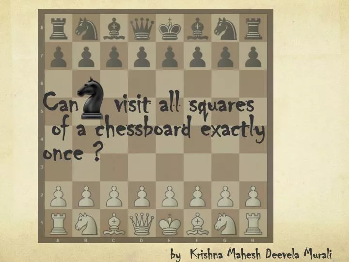 can visit all squares of a chessboard exactly once