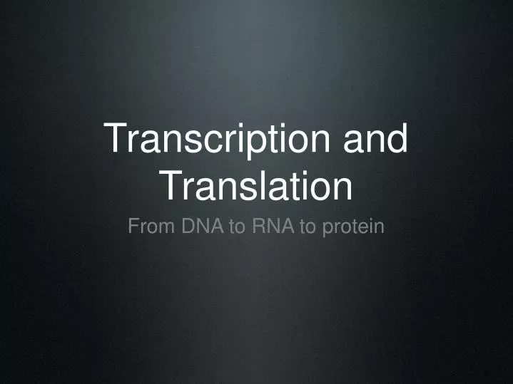 transcription and translation