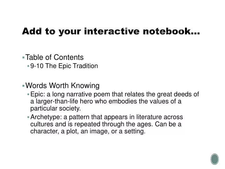 add to your interactive notebook